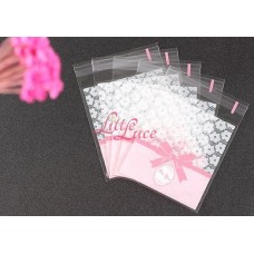 Plastik Cookies 10x10 Pink Lace Bow Plastik Cookies 10x10 Pink Lace Bow