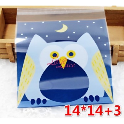 Plastik Cookies 14x14 Blue Owl