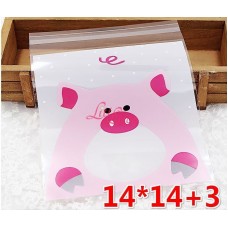 Plastik Cookies 14x14 Pink Pig