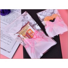 Plastik Cookies 7x10 Pink Lace Bow Plastik Cookies 7x10 Pink Lace Bow