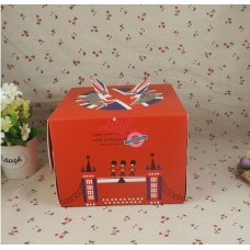 Cake Box Red London Bear 20cm
