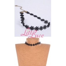 Kalung Choker Flower Lace