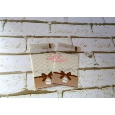 Plastik Cookies 7x10 Brown Lace Bow Plastik Cookies 7x10 Brown Lace Bow