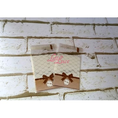 Plastik Cookies 7x10 Brown Lace Bow Plastik Cookies 7x10 Brown Lace Bow