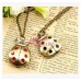 Pocket Watch Necklace Ladybug Bronze