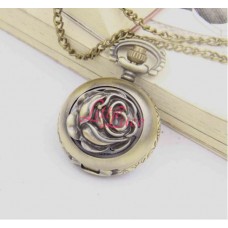 Pocket Watch Necklace Roses